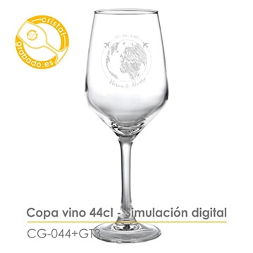Simulación digital copa de vino personalizada